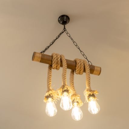 Brilagi - Κρεμαστό φωτιστικό οροφής KOS 4xE27/60W/230V οξιά