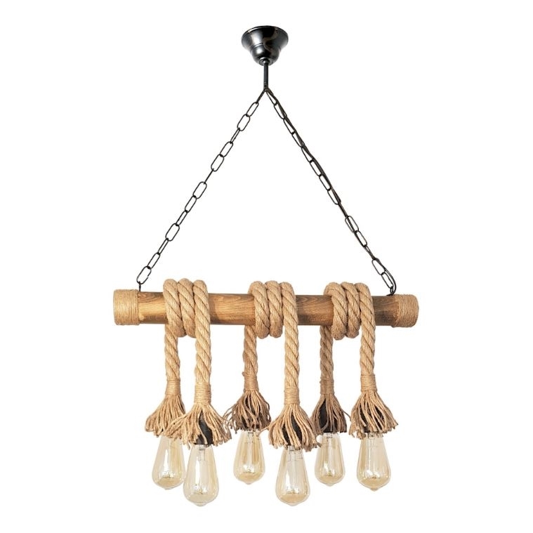 Brilagi - Κρεμαστό φωτιστικό οροφής KOS 6xE27/60W/230V οξιά