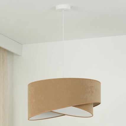 Brilagi -  Κρεμαστό φωτιστικό οροφής LED LYRA 1xE27/15W/230V καφέ/λευκό