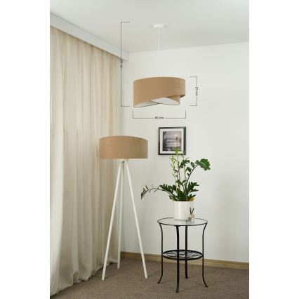 Brilagi -  Κρεμαστό φωτιστικό οροφής LED LYRA 1xE27/15W/230V καφέ/λευκό