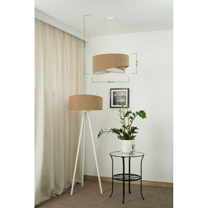 Brilagi -  Κρεμαστό φωτιστικό οροφής LED LYRA 1xE27/15W/230V καφέ/λευκό