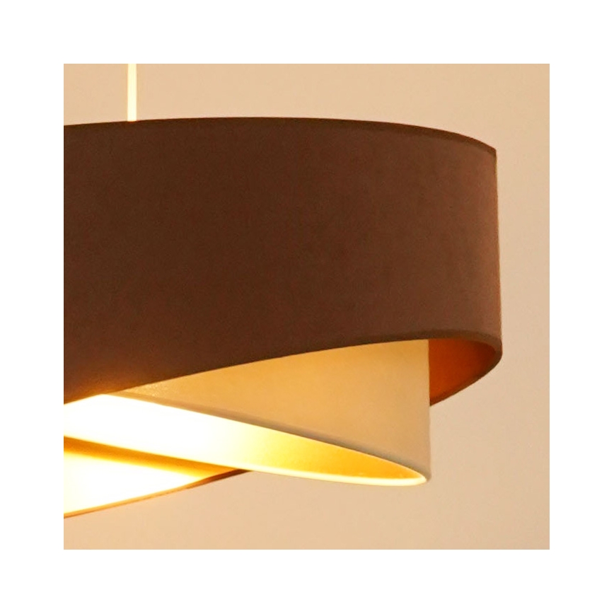 Brilagi -  Κρεμαστό φωτιστικό οροφής LED LYRA 1xE27/15W/230V καφέ/κρεμ/χρυσό