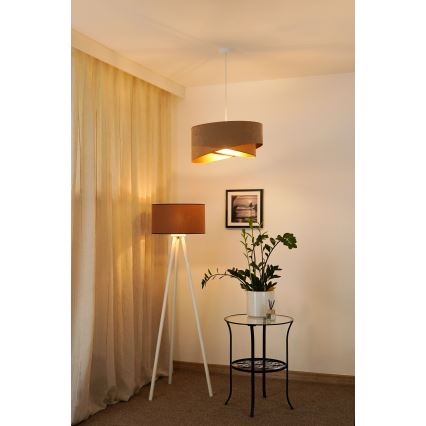 Brilagi -  Κρεμαστό φωτιστικό οροφής LED LYRA 1xE27/15W/230V καφέ/χρυσό