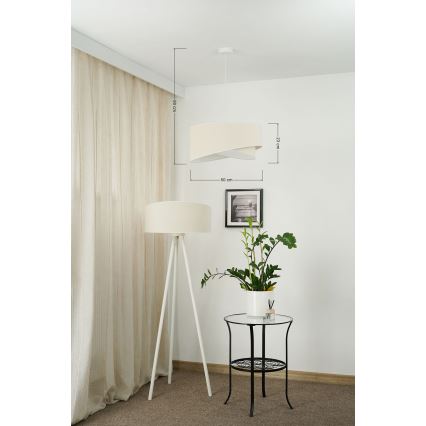 Brilagi -  Κρεμαστό φωτιστικό οροφής LED LYRA 1xE27/15W/230V κρεμ/λευκό