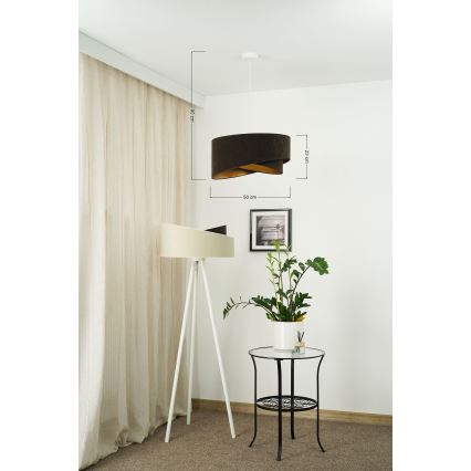 Brilagi -  Κρεμαστό φωτιστικό οροφής LED LYRA 1xE27/15W/230V σκούρο καφέ/χρυσό