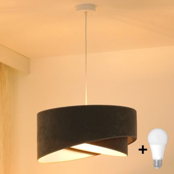 Brilagi -  Κρεμαστό φωτιστικό οροφής LED LYRA 1xE27/15W/230V γκρι/λευκό