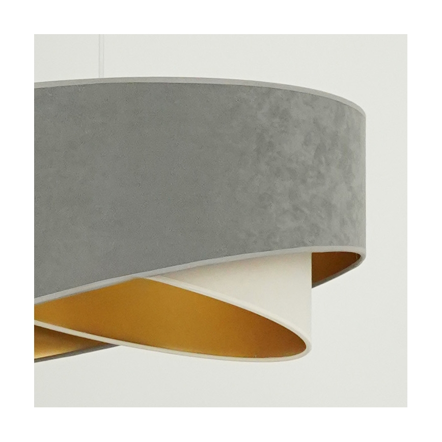 Brilagi -  Κρεμαστό φωτιστικό οροφής LED LYRA 1xE27/15W/230V γκρι/κρεμ/χρυσό