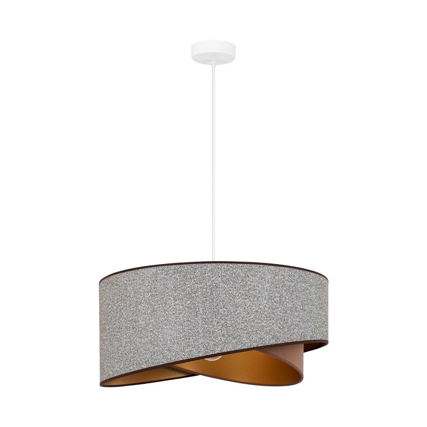 Brilagi -  Κρεμαστό φωτιστικό οροφής LED LYRA 1xE27/15W/230V γκρι/κρεμ/χρυσό