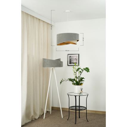 Brilagi -  Κρεμαστό φωτιστικό οροφής LED LYRA 1xE27/15W/230V γκρι/μπεζ/χρυσό