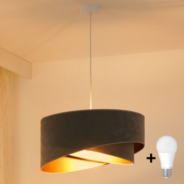 Brilagi -  Κρεμαστό φωτιστικό οροφής LED LYRA 1xE27/15W/230V γκρι/χρυσό