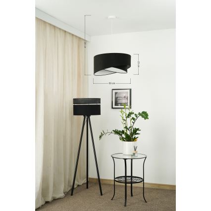 Brilagi -  Κρεμαστό φωτιστικό οροφής LED LYRA 1xE27/15W/230V μαύρο/λευκό