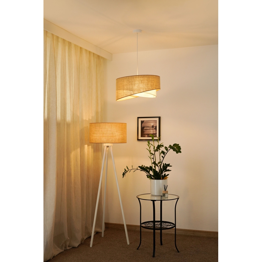 Brilagi -  Κρεμαστό φωτιστικό οροφής LED LYRA 1xE27/15W/230V μπεζ/κρεμ