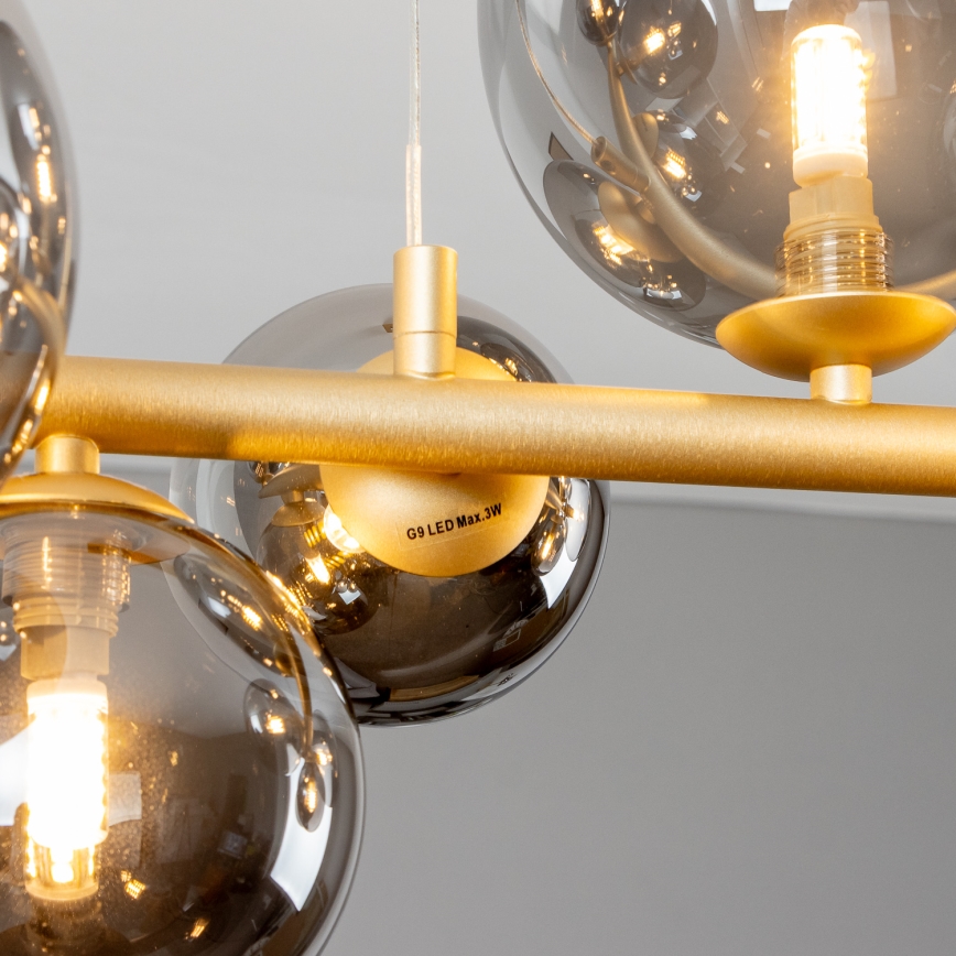 Brilagi -  Κρεμαστό φωτιστικό οροφής LED MILLA 10xG9/3W/230V χρυσό/φιμέ