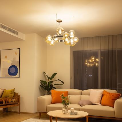 Brilagi -  Κρεμαστό φωτιστικό οροφής LED MILLA 15xG9/3W/230V γυαλιστερό χρώμιο/χρυσό