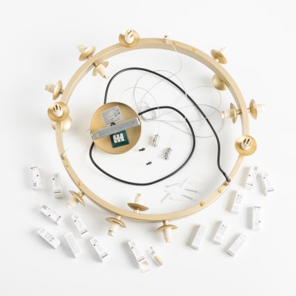 Brilagi -  Κρεμαστό φωτιστικό οροφής LED MILLA 15xG9/3W/230V χρυσό/φιμέ