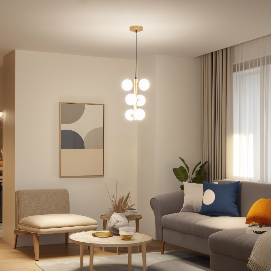 Brilagi -  Κρεμαστό φωτιστικό οροφής LED MILLA 6xG9/3W/230V χρυσό/λευκό