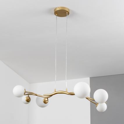 Brilagi -  Κρεμαστό φωτιστικό οροφής LED MISTEL 6xG9/3W/230V χρυσό/λευκό