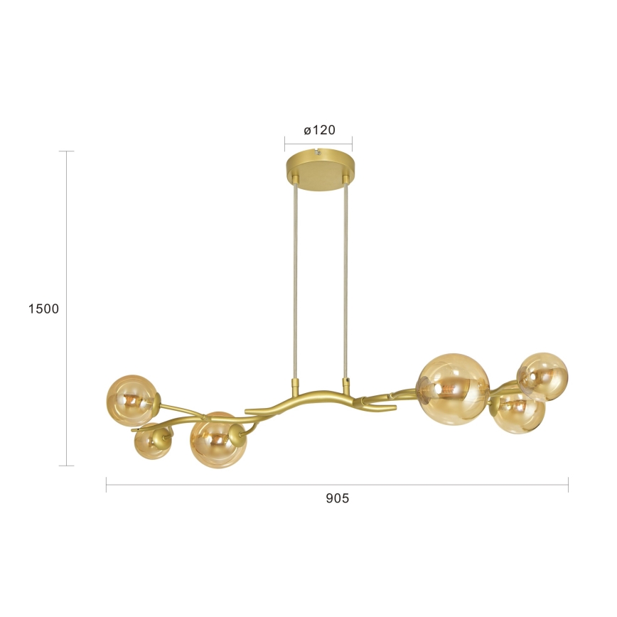 Brilagi -  Κρεμαστό φωτιστικό οροφής LED MISTEL 6xG9/3W/230V χρυσό