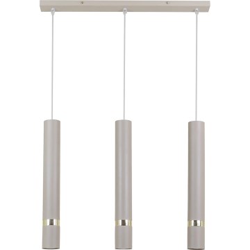 Brilagi - Κρεμαστό φωτιστικό οροφής POKER 3xGU10/25W/230V μπεζ/χρυσό