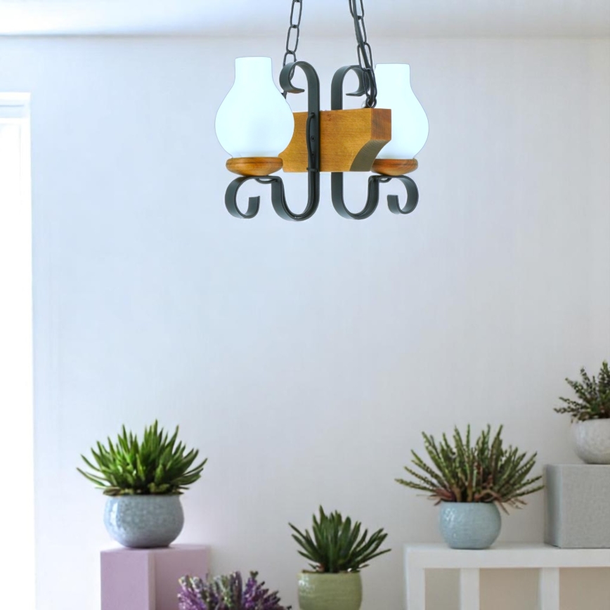 Brilagi - Κρεμαστό φωτιστικό οροφής QUEEN 2xE14/40W/230V οξιά