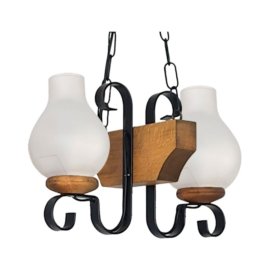 Brilagi - Κρεμαστό φωτιστικό οροφής QUEEN 2xE14/40W/230V οξιά