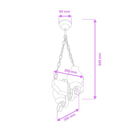 Brilagi - Κρεμαστό φωτιστικό οροφής QUEEN 2xE14/40W/230V οξιά/καρυδιά