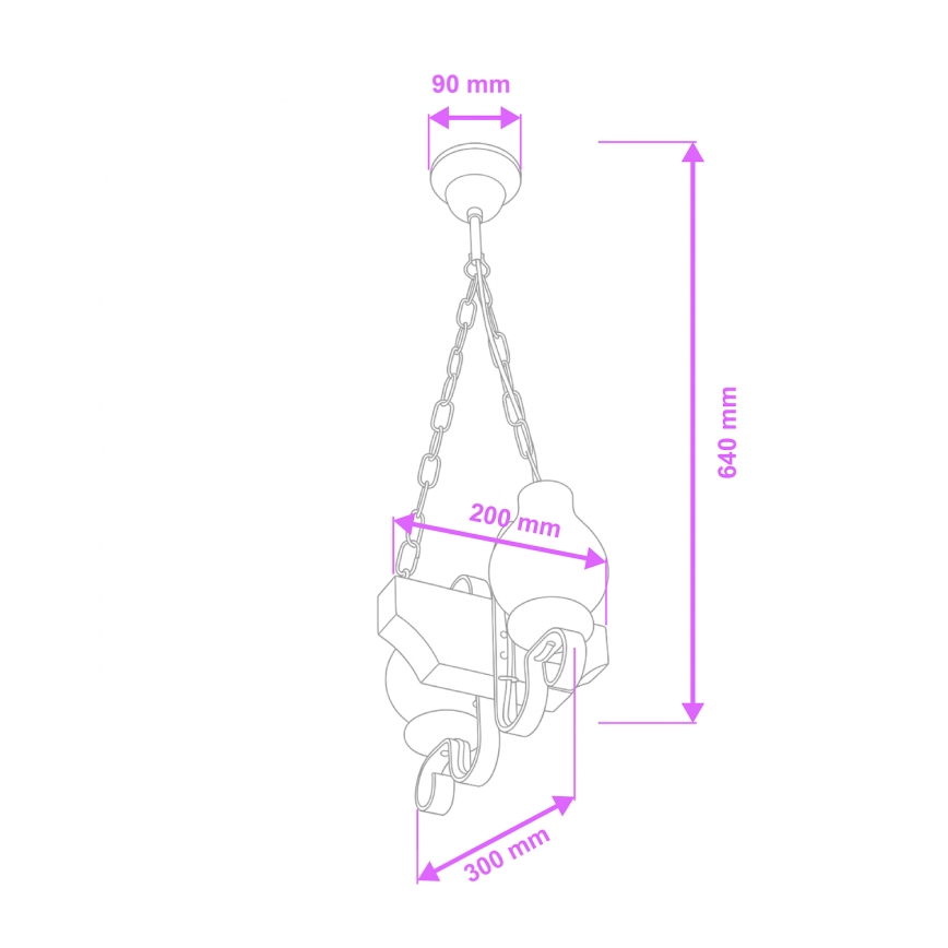 Brilagi - Κρεμαστό φωτιστικό οροφής QUEEN 2xE14/40W/230V οξιά/καρυδιά