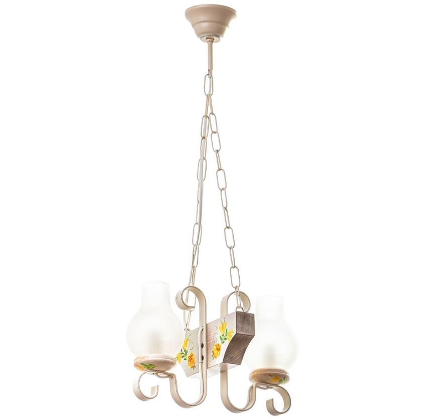 Brilagi - Κρεμαστό φωτιστικό οροφής QUEEN 2xE14/40W/230V οξιά/κρεμ