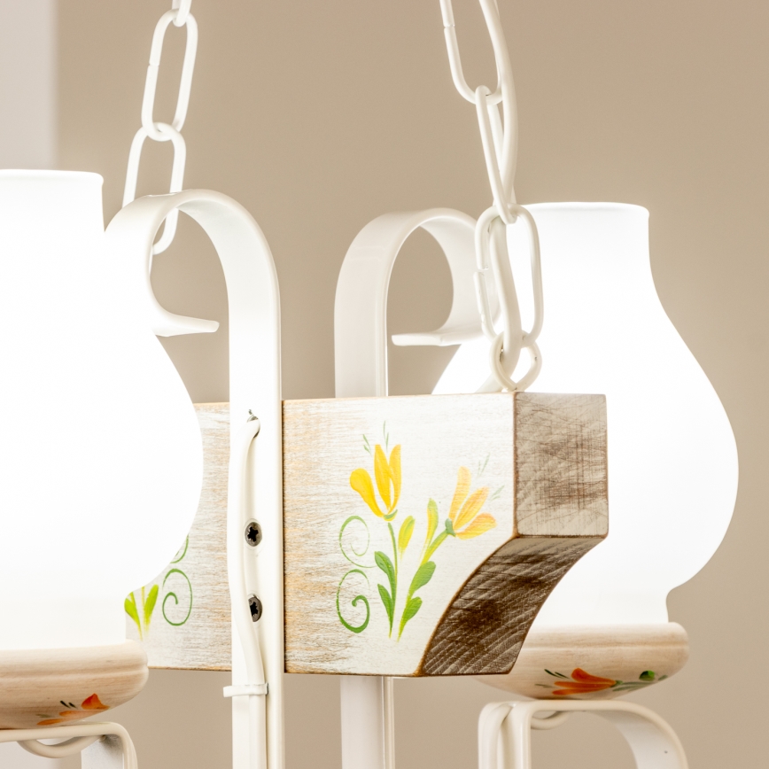 Brilagi - Κρεμαστό φωτιστικό οροφής QUEEN 2xE14/40W/230V οξιά/κρεμ