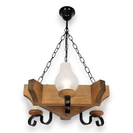 Brilagi - Κρεμαστό φωτιστικό οροφής QUEEN 3xE14/40W/230V οξιά