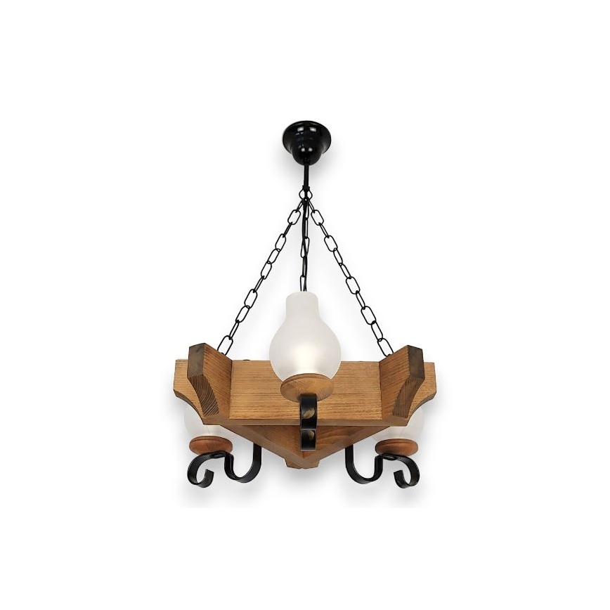 Brilagi - Κρεμαστό φωτιστικό οροφής QUEEN 3xE14/40W/230V οξιά