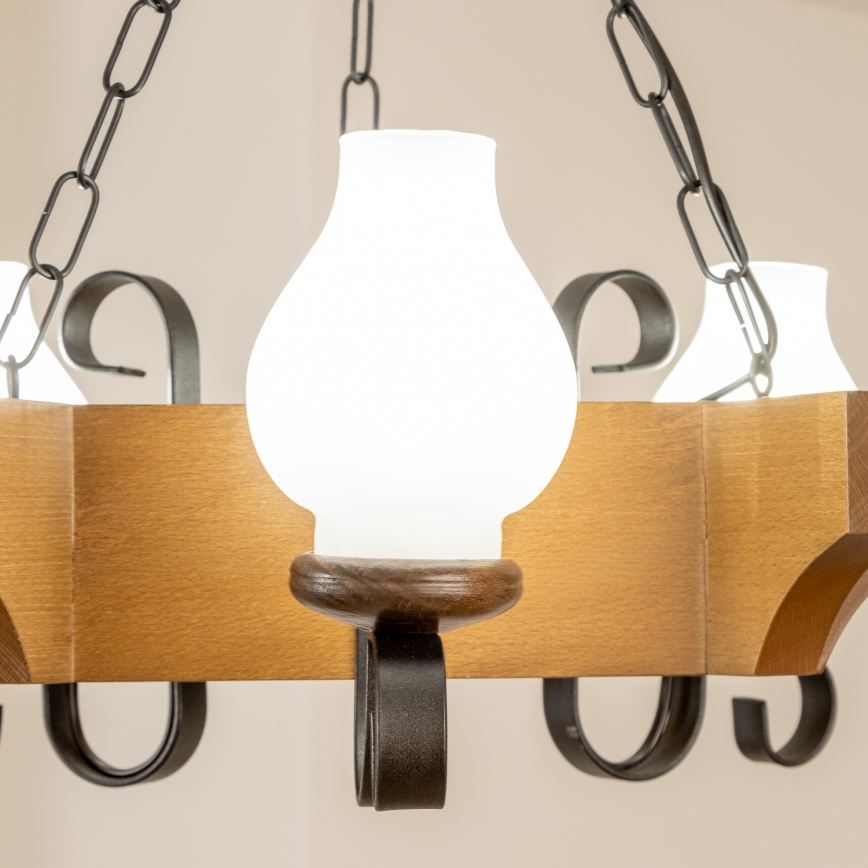 Brilagi - Κρεμαστό φωτιστικό οροφής QUEEN 3xE14/40W/230V οξιά/καρυδιά