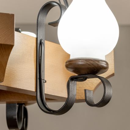 Brilagi - Κρεμαστό φωτιστικό οροφής QUEEN 3xE14/40W/230V οξιά/καρυδιά