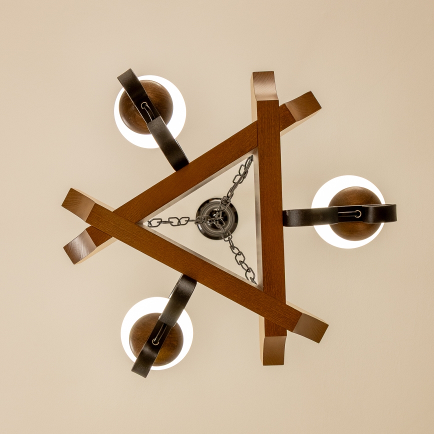 Brilagi - Κρεμαστό φωτιστικό οροφής QUEEN 3xE14/40W/230V οξιά/καρυδιά