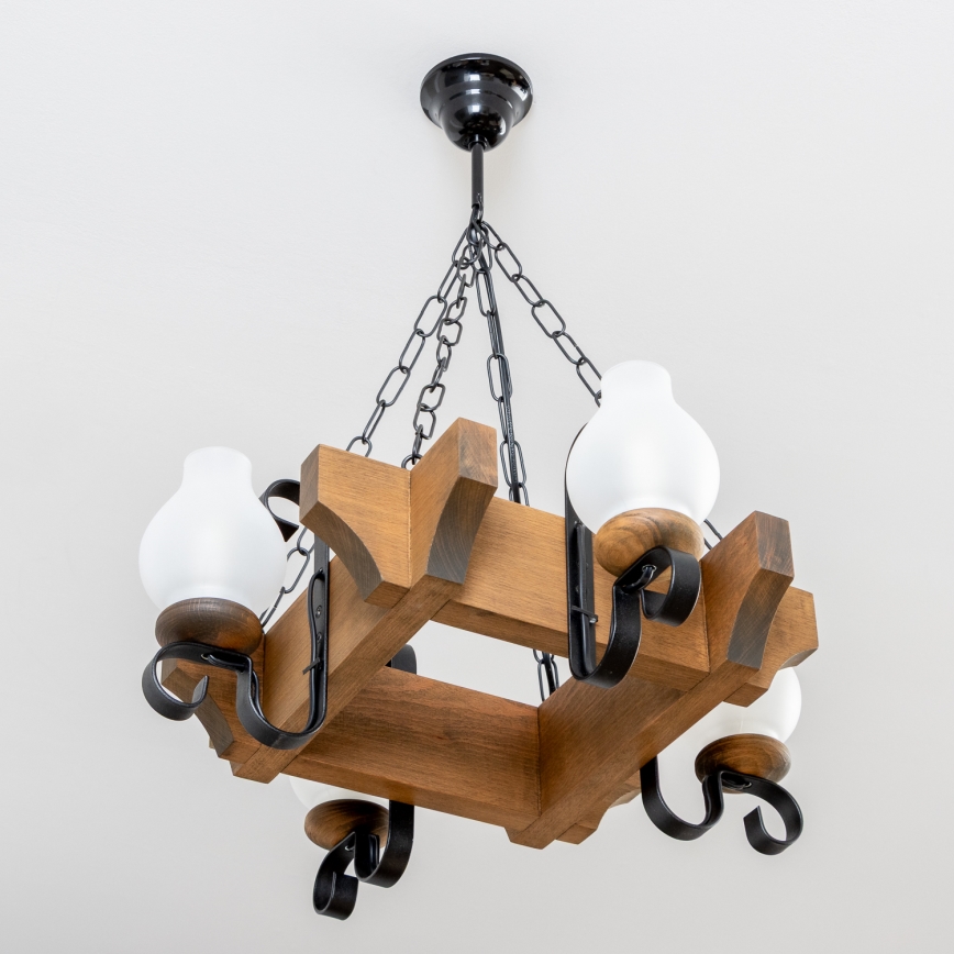 Brilagi - Κρεμαστό φωτιστικό οροφής QUEEN 4xE14/40W/230V οξιά