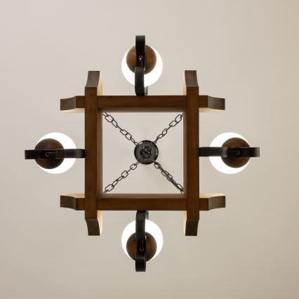 Brilagi - Κρεμαστό φωτιστικό οροφής QUEEN 4xE14/40W/230V οξιά