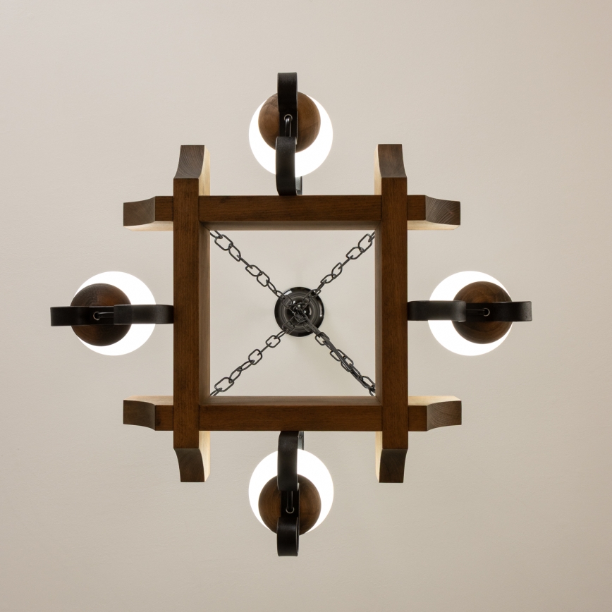 Brilagi - Κρεμαστό φωτιστικό οροφής QUEEN 4xE14/40W/230V οξιά