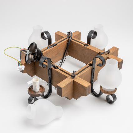 Brilagi - Κρεμαστό φωτιστικό οροφής QUEEN 4xE14/40W/230V οξιά