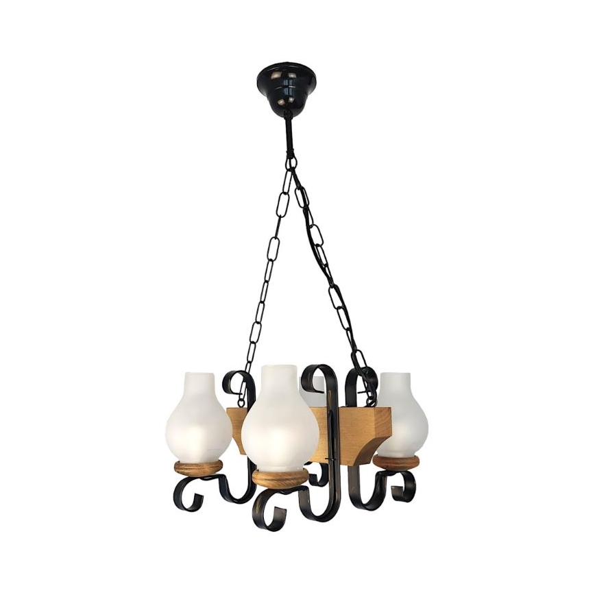 Brilagi - Κρεμαστό φωτιστικό οροφής QUEEN 4xE14/40W/230V οξιά