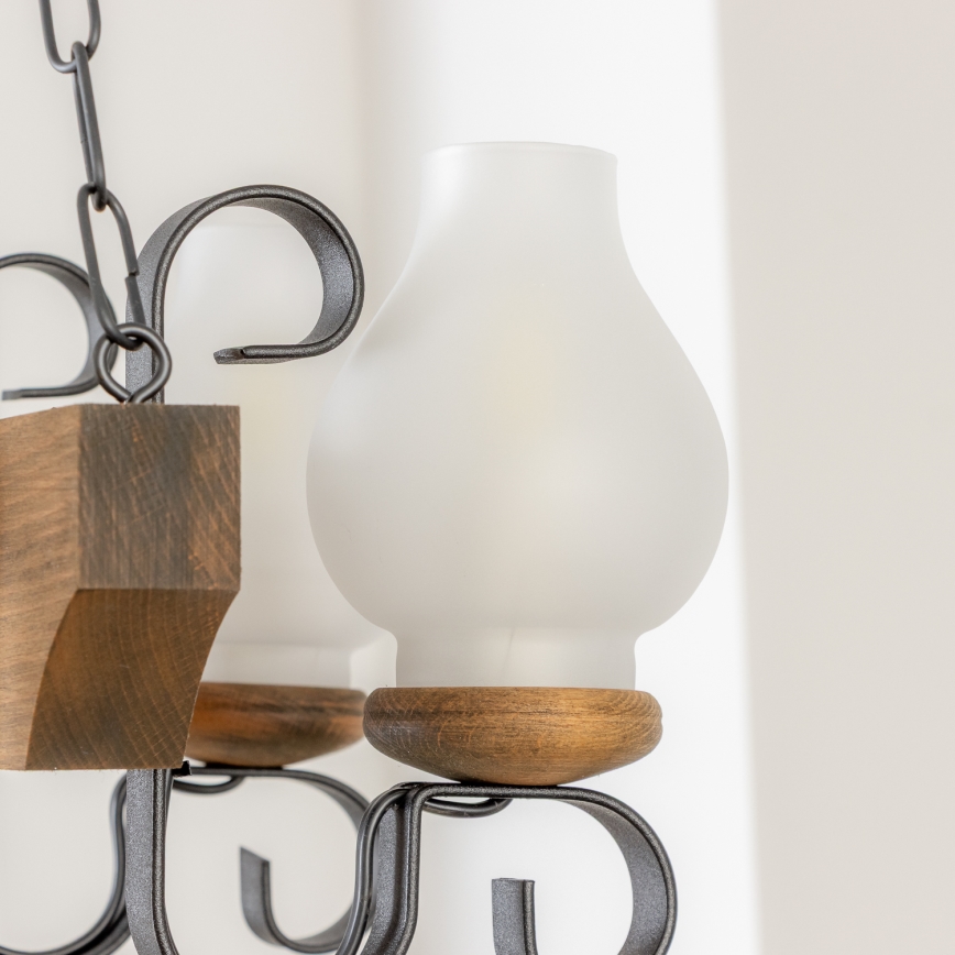 Brilagi - Κρεμαστό φωτιστικό οροφής QUEEN 4xE14/40W/230V οξιά