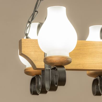 Brilagi - Κρεμαστό φωτιστικό οροφής QUEEN 4xE14/40W/230V οξιά