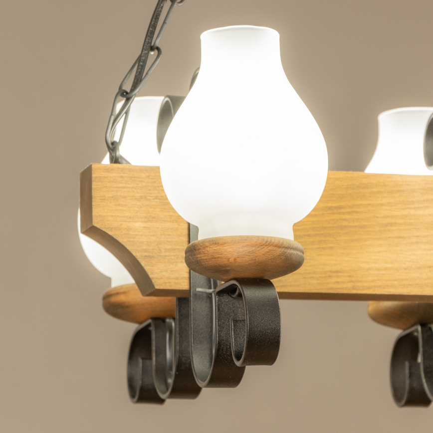 Brilagi - Κρεμαστό φωτιστικό οροφής QUEEN 4xE14/40W/230V οξιά