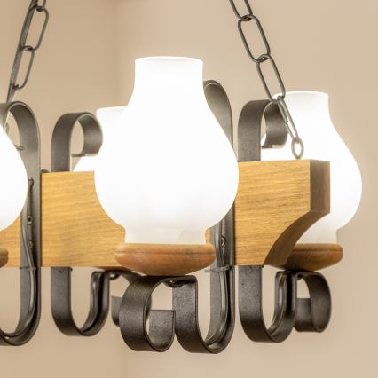 Brilagi - Κρεμαστό φωτιστικό οροφής QUEEN 4xE14/40W/230V οξιά