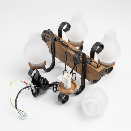 Brilagi - Κρεμαστό φωτιστικό οροφής QUEEN 4xE14/40W/230V οξιά