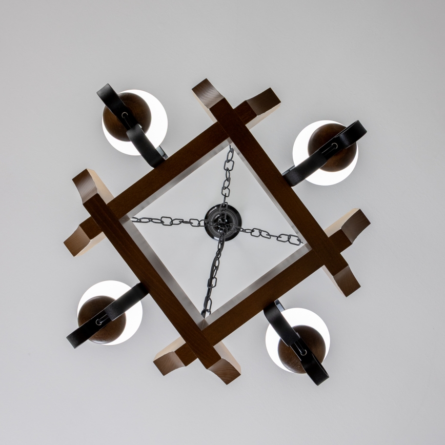 Brilagi - Κρεμαστό φωτιστικό οροφής QUEEN 4xE14/40W/230V οξιά/καρυδιά