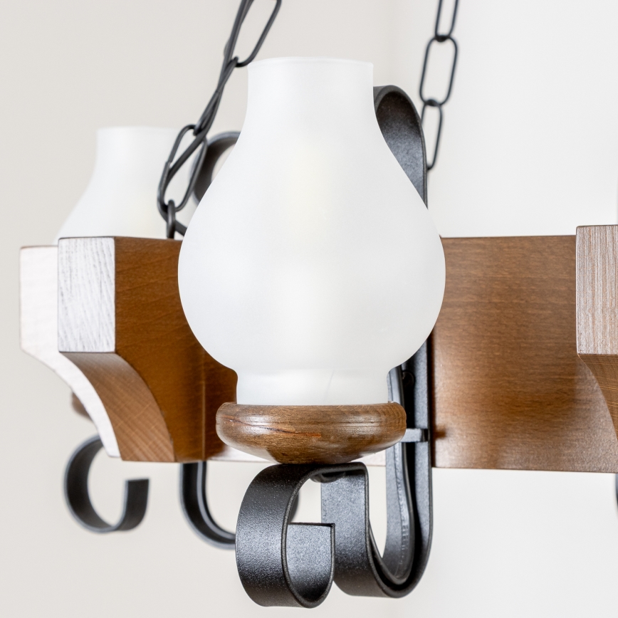 Brilagi - Κρεμαστό φωτιστικό οροφής QUEEN 4xE14/40W/230V οξιά/καρυδιά