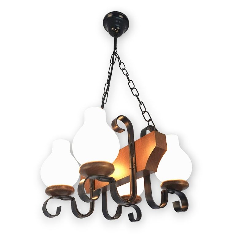 Brilagi - Κρεμαστό φωτιστικό οροφής QUEEN 4xE14/40W/230V οξιά/καρυδιά