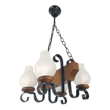 Brilagi - Κρεμαστό φωτιστικό οροφής QUEEN 4xE14/40W/230V οξιά/καρυδιά