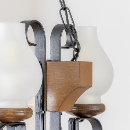 Brilagi - Κρεμαστό φωτιστικό οροφής QUEEN 4xE14/40W/230V οξιά/καρυδιά