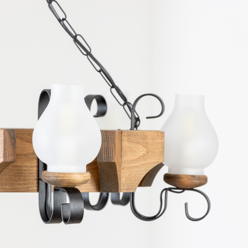 Brilagi - Κρεμαστό φωτιστικό οροφής QUEEN 6xE14/40W/230V οξιά